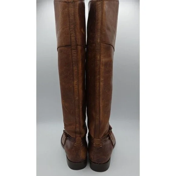 Frye Melissa Seam Riding Boot Cognac Leather Size 10 B 3475445 Riding Boot - Picture 6 of 8